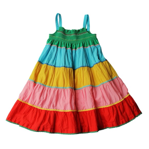 Mini Boden Colorblock Smocked Sun Dress. Size 9/10